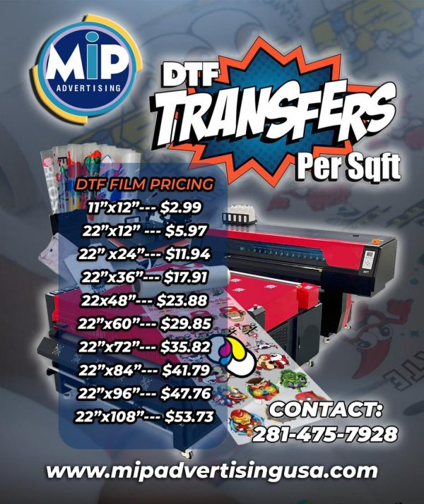 DTF Transfer (Per sq.ft.)